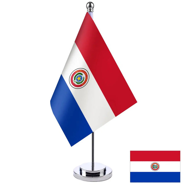 Paraguay Desk Flag - Small Office Table Flag