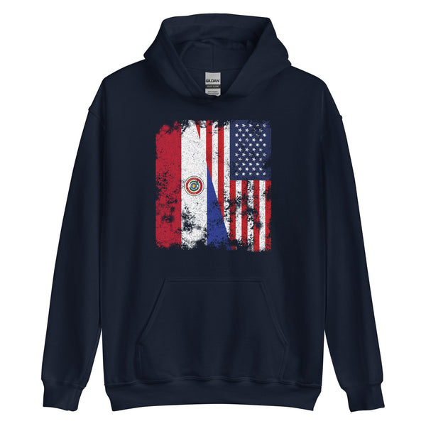 Paraguay USA Flag - Half American Hoodie