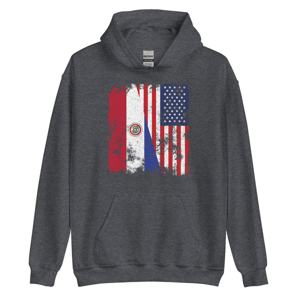 Paraguay USA Flag - Half American Hoodie