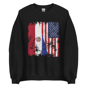 Paraguay USA Flag - Half American Sweatshirt