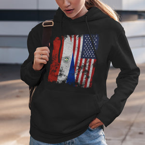 Paraguay USA Flag Hoodie
