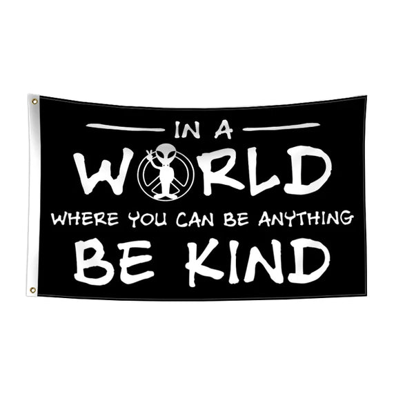 Peace Alien Flag - 90x150cm(3x5ft) - 60x90cm(2x3ft) - Be Kind Flag