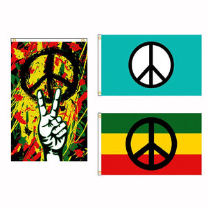 Peace Flags, Rasta Flags & Weed Flags - 90x150cm(3x5ft) - 60x90cm(2x3ft)