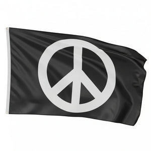 Peace Sign Flag - 90x150cm(3x5ft) - 60x90cm(2x3ft) - Black Peace Flag