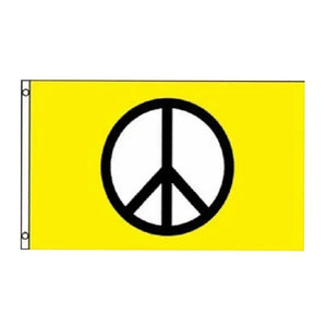 Peace Sign Flag - 90x150cm(3x5ft) - 60x90cm(2x3ft) - Yellow Peace Flag