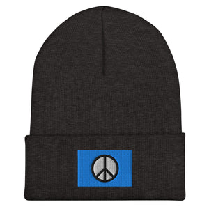 Peace Sign Flag Beanie - Embroidered Winter Hat