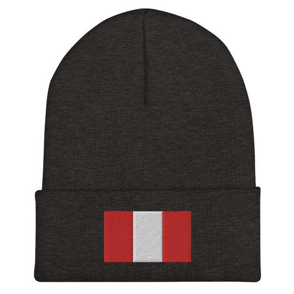 Peru Flag Beanie - Embroidered Winter Hat