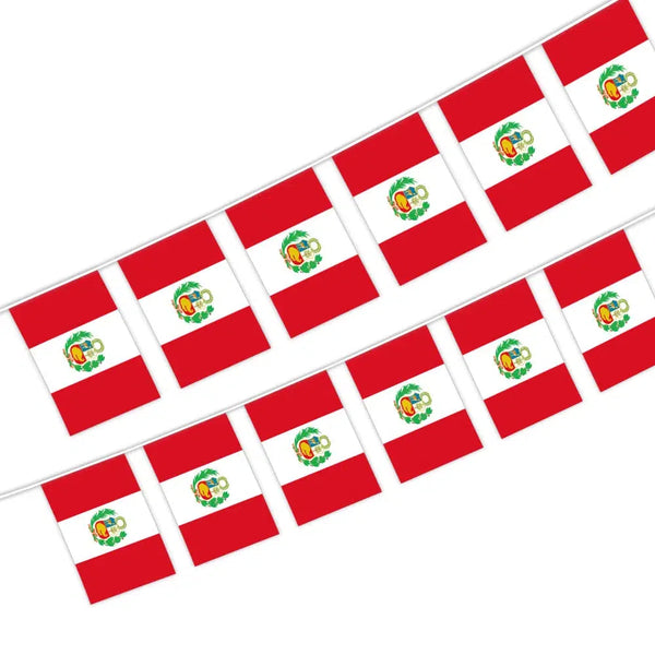 Peru Flag Bunting Banner - 20Pcs