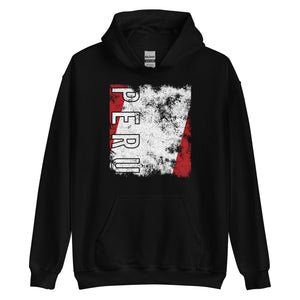 Peru Flag - Distressed Flag Hoodie