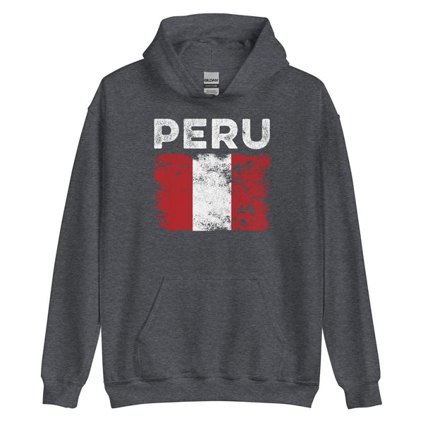 Peru Flag Distressed - Peruvian Flag Hoodie