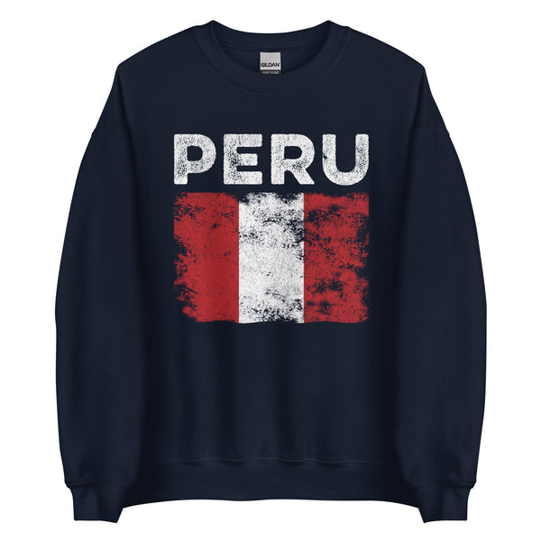 Peru Flag Distressed - Peruvian Flag Sweatshirt