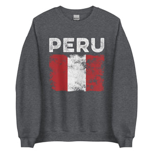 Peru Flag Distressed - Peruvian Flag Sweatshirt