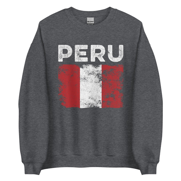 Peru Flag Distressed - Peruvian Flag Sweatshirt