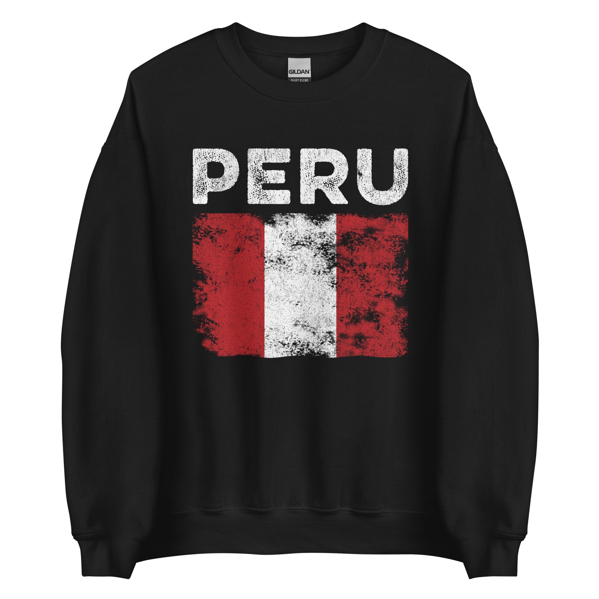 Peru Flag Distressed - Peruvian Flag Sweatshirt