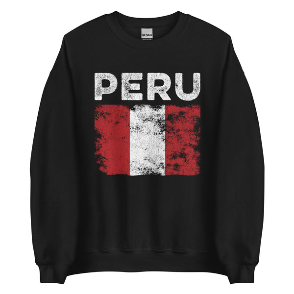 Peru Flag Distressed - Peruvian Flag Sweatshirt