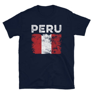 Peru Flag Distressed - Peruvian Flag T-Shirt