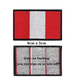 Peru Flag Patch - Iron On/Hook & Loop Patch