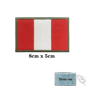 Peru Flag Patch - Iron On/Hook & Loop Patch