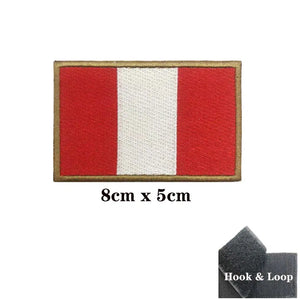 Peru Flag Patch - Iron On/Hook & Loop Patch