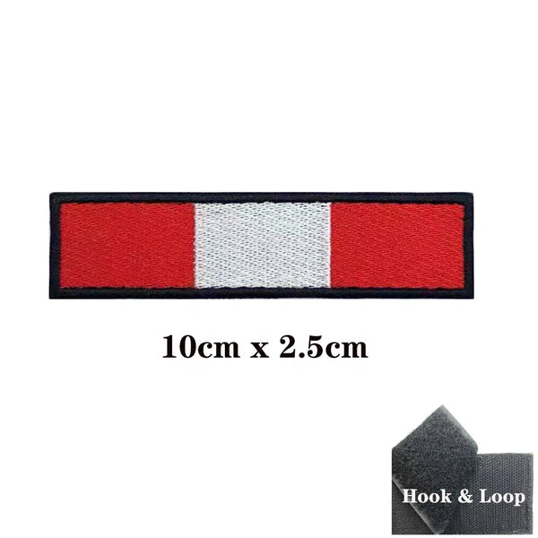 Peru Flag Patch - Iron On/Hook & Loop Patch