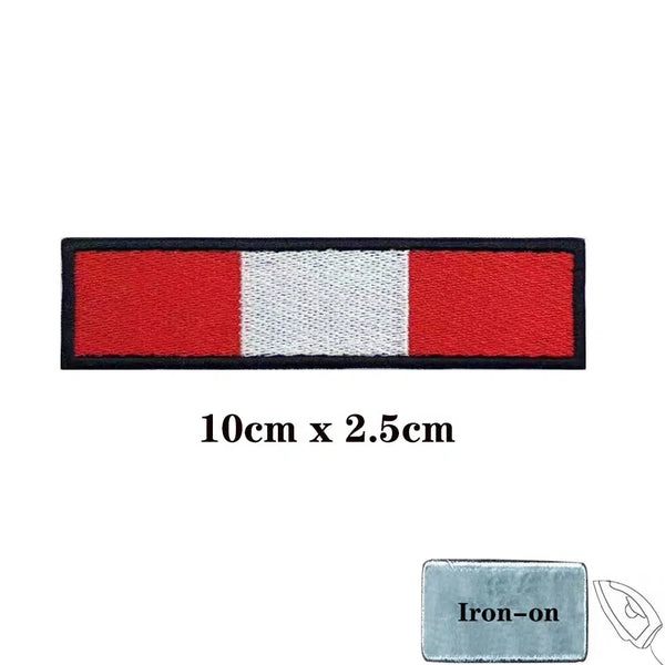 Peru Flag Patch - Iron On/Hook & Loop Patch