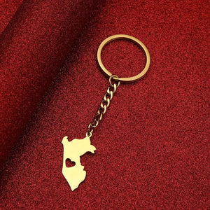 Peru Map Keychain