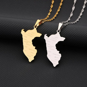 Peru Map Necklace