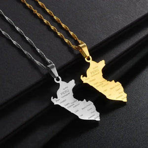 Peru Map Necklace
