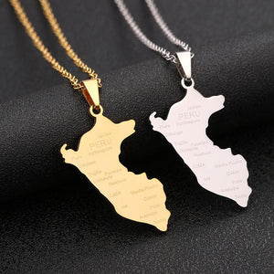 Peru Map Necklace