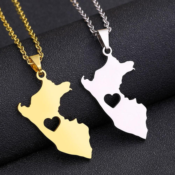 Peru Map Necklace