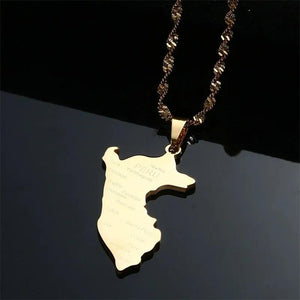 Peru Map Necklace