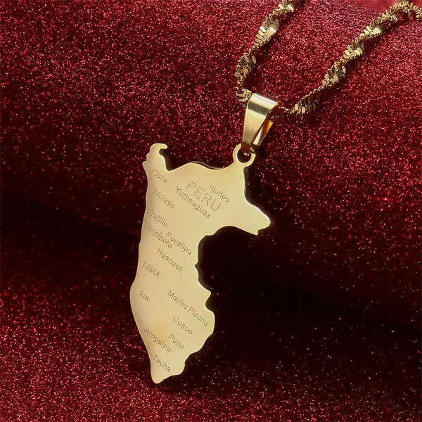 Peru Map Necklace