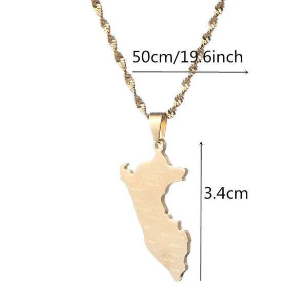 Peru Map Necklace