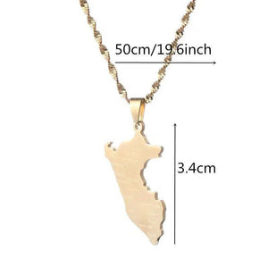 Peru Map Necklace