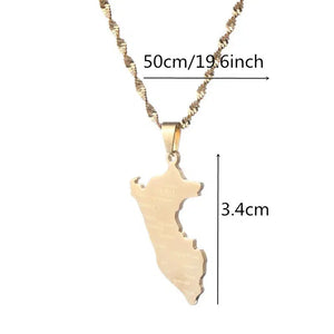 Peru Map Necklace