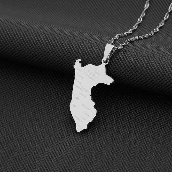 Peru Map Necklace