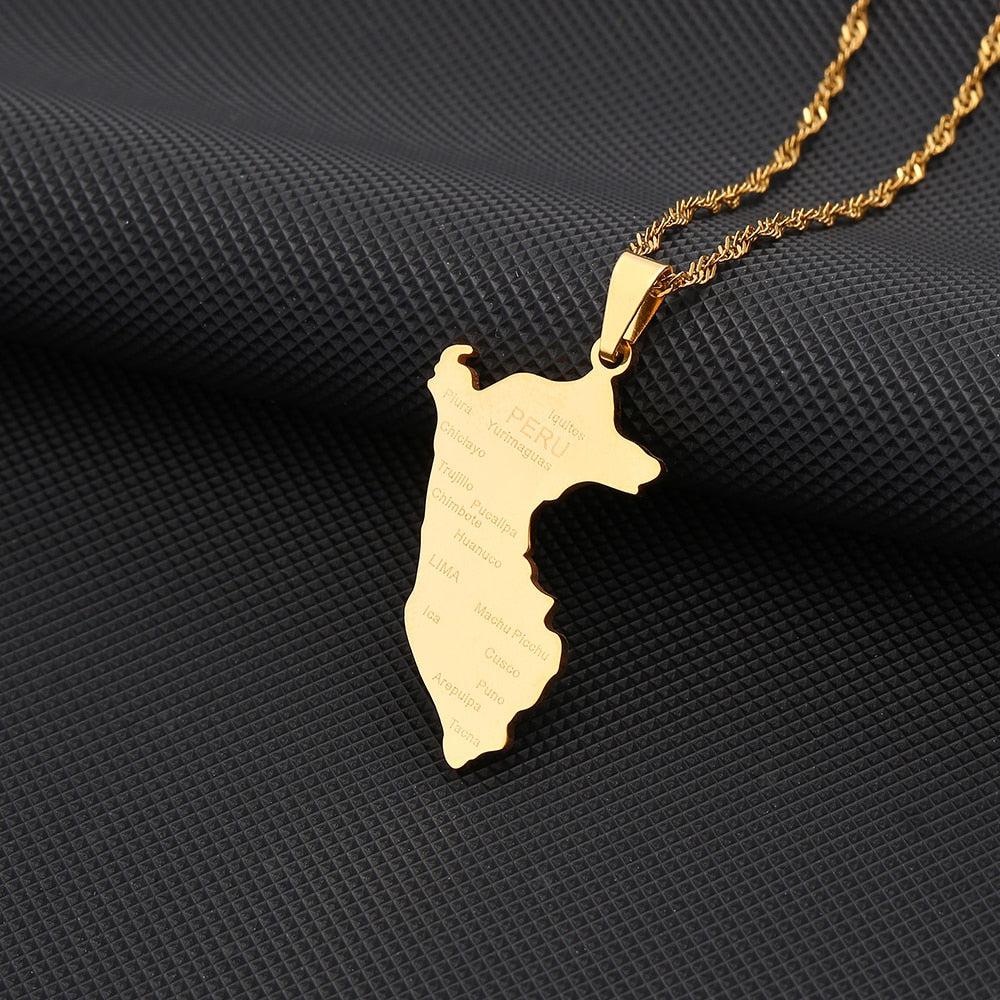 Peru Map Necklace