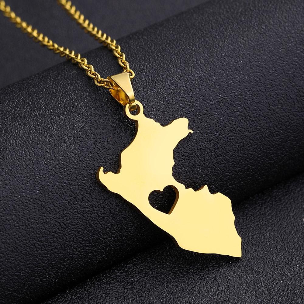 Peru Map Necklace