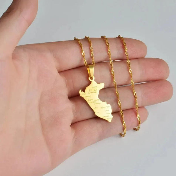 Peru Map Necklace