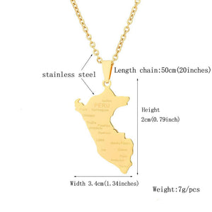 Peru Map Necklace