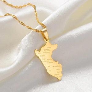 Peru Map Necklace