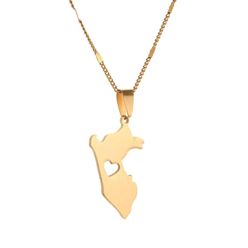 Peru Map Necklace