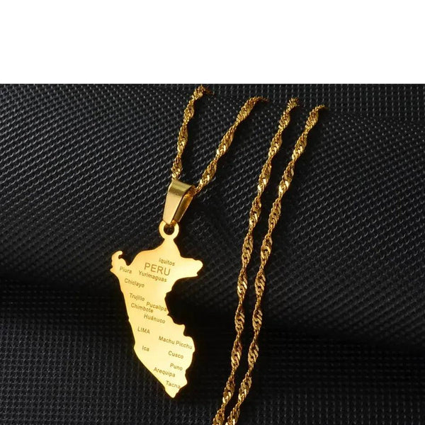 Peru Map Necklace