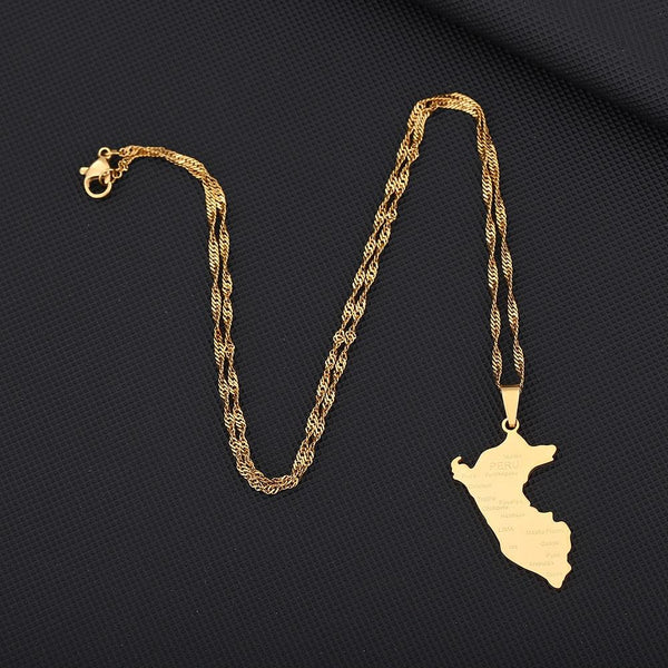 Peru Map Necklace