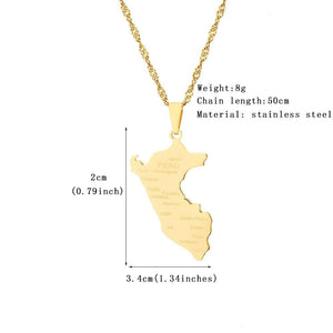 Peru Map Necklace