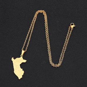 Peru Map Necklace