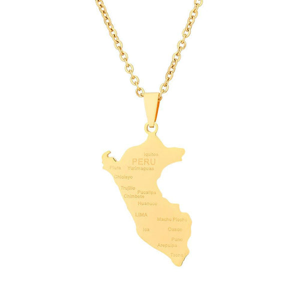 Peru Map Necklace