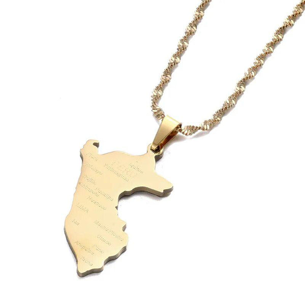 Peru Map Necklace