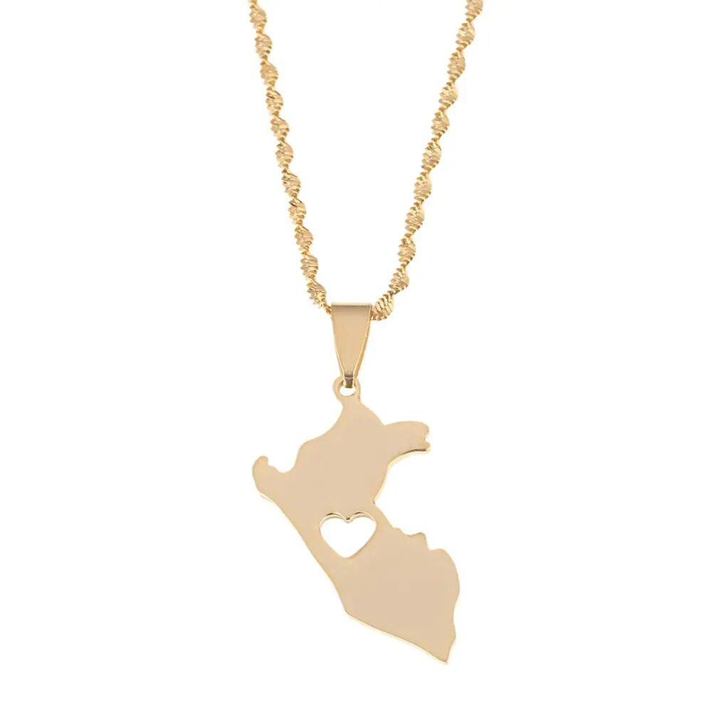 Peru Map Necklace