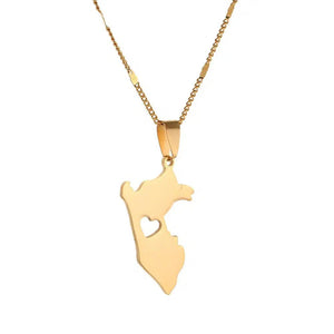 Peru Map Necklace